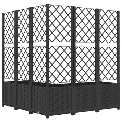 Plantenbak Met Latwerk Polypropeen 120 x 120 x 136 cm Zwart