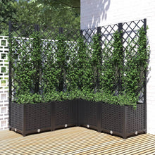 Plantenbak Met Latwerk Polypropeen 120 x 120 x 136 cm Zwart