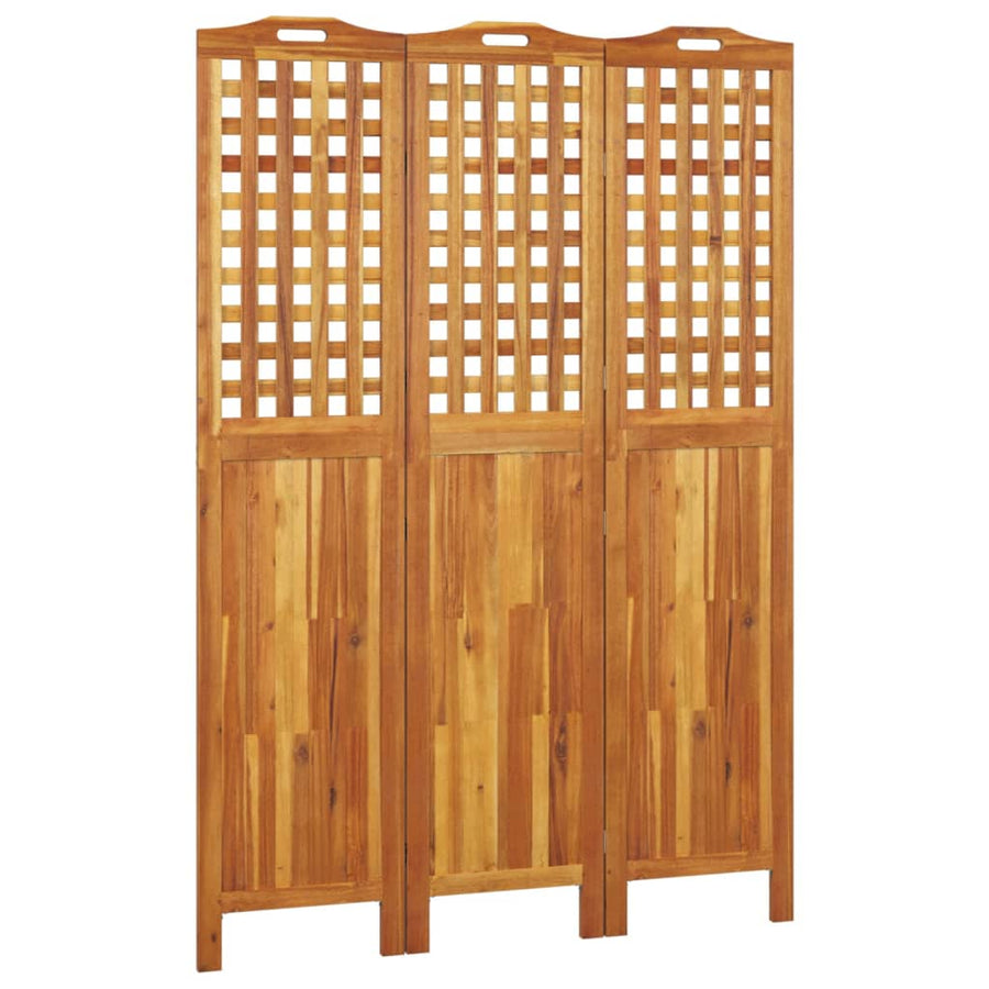 Kamerscherm Met 3 Panelen 121,5X2X180 Cm Massief Acaciahout