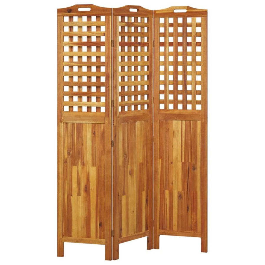 Kamerscherm Met 3 Panelen 121,5X2X180 Cm Massief Acaciahout