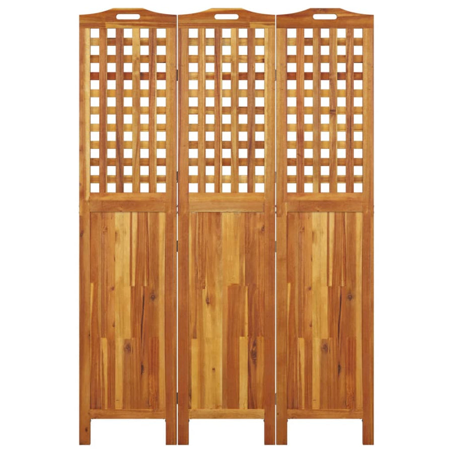 Kamerscherm Met 3 Panelen 121,5X2X180 Cm Massief Acaciahout