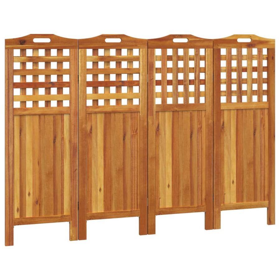 Kamerscherm met 4 panelen 162x2x115 cm massief acaciahout