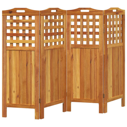 Kamerscherm met 4 panelen 162x2x115 cm massief acaciahout