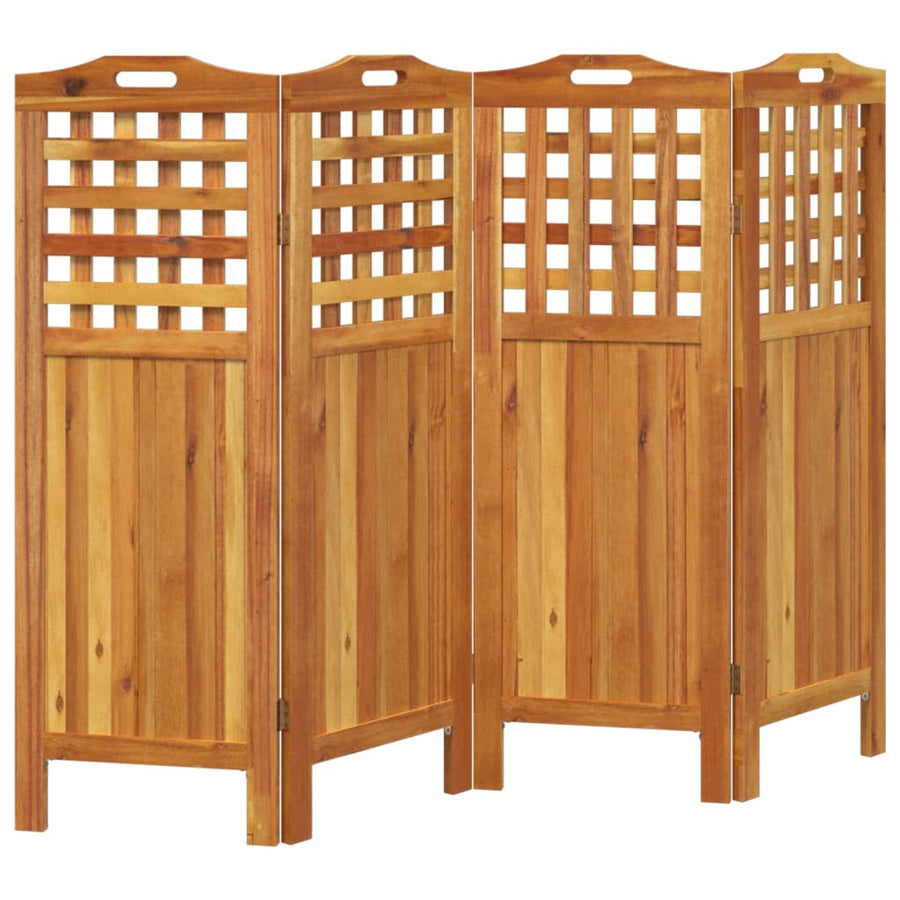 Kamerscherm met 4 panelen 162x2x115 cm massief acaciahout