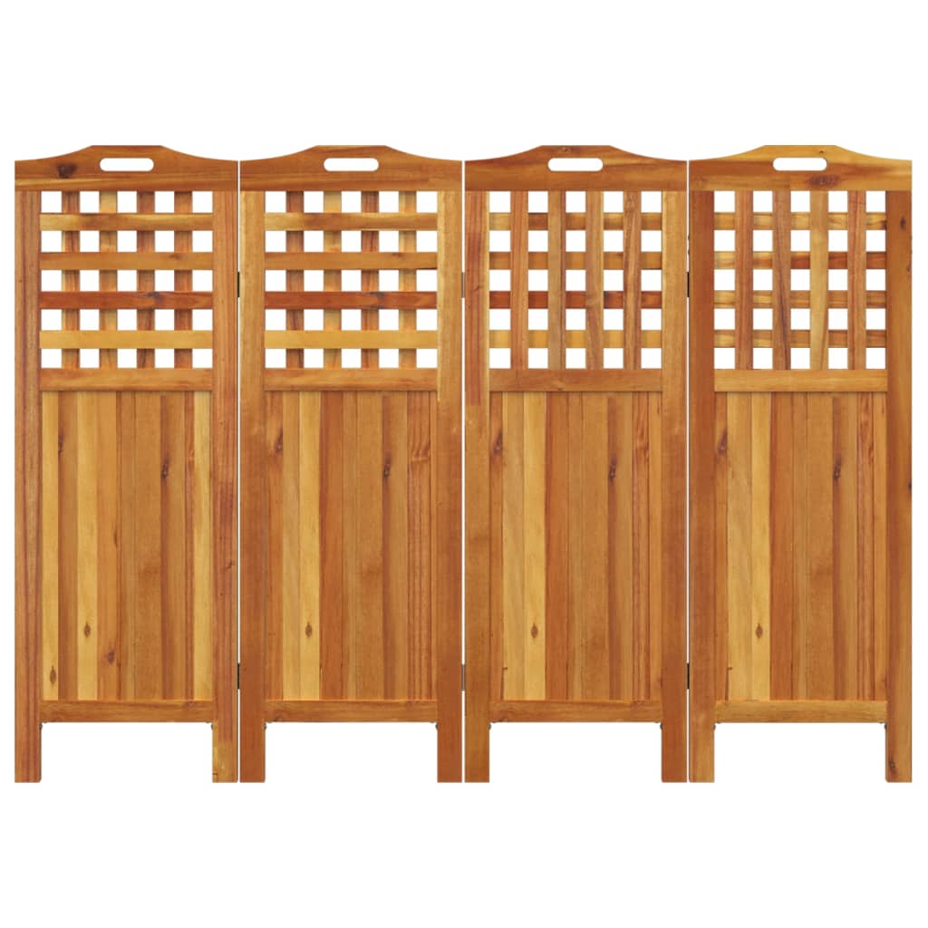 Kamerscherm met 4 panelen 162x2x115 cm massief acaciahout