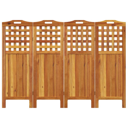 Kamerscherm met 4 panelen 162x2x115 cm massief acaciahout