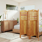 Kamerscherm 4 panelen 162x115 cm massief acaciahout