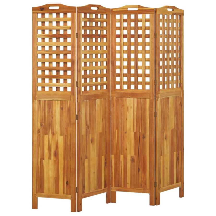 Kamerscherm Met 4 Panelen 162X2X180 Cm Massief Acaciahout
