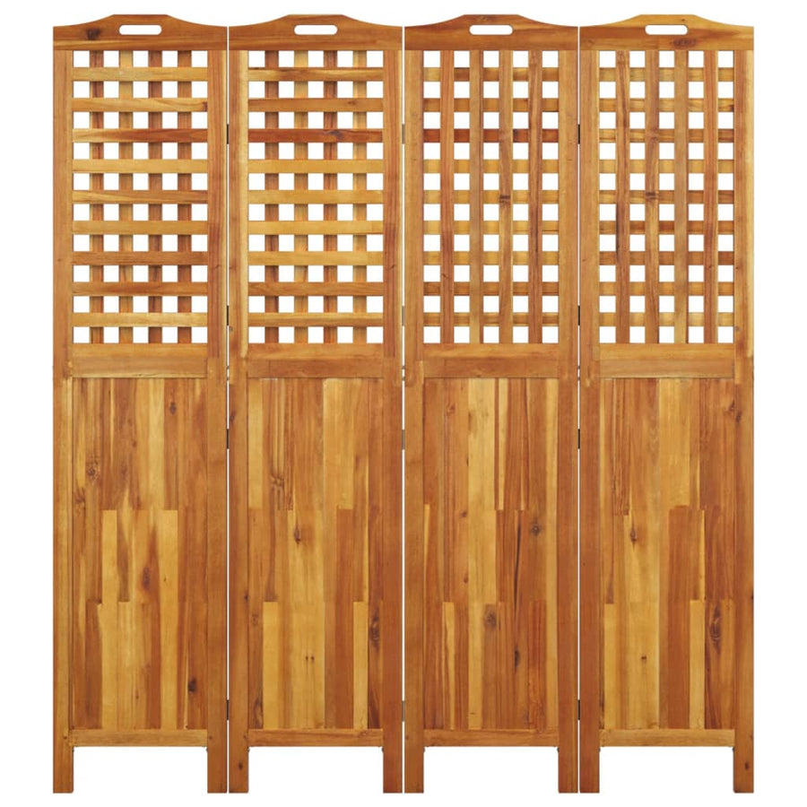 Kamerscherm Met 4 Panelen 162X2X180 Cm Massief Acaciahout