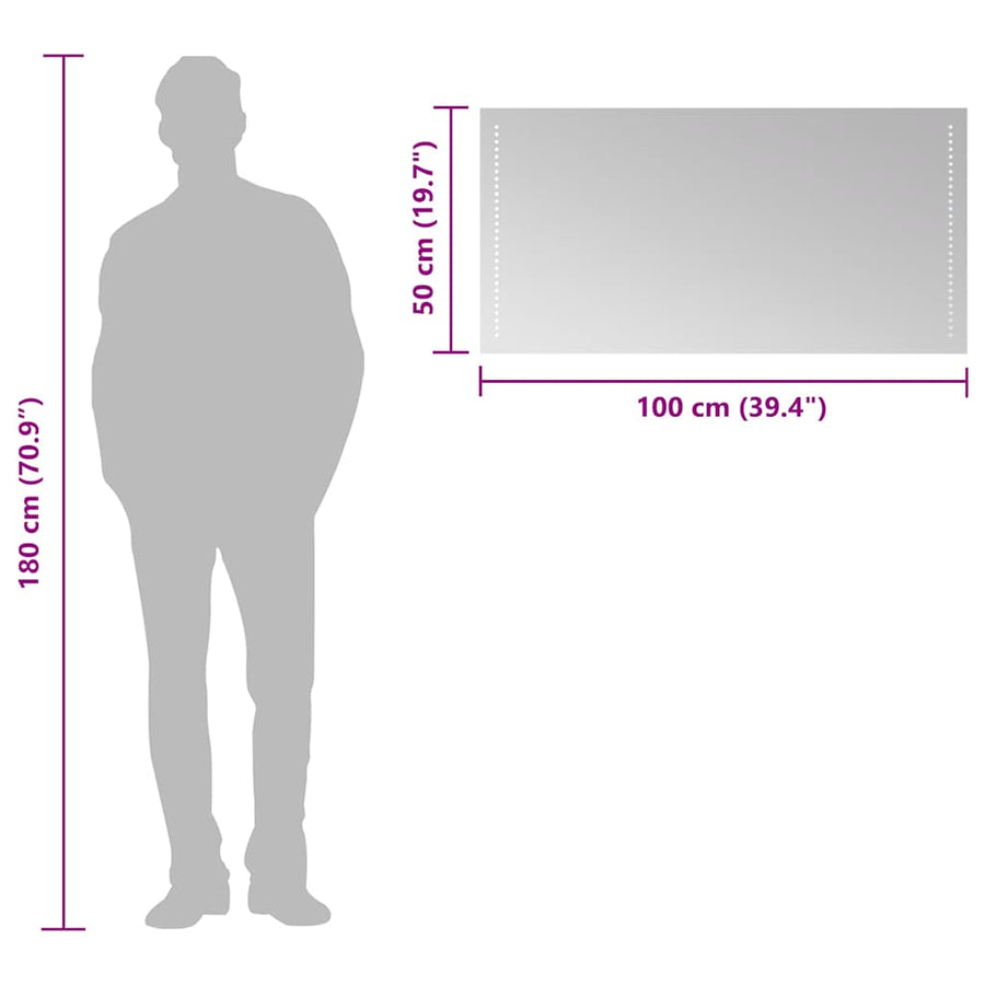 Badkamerspiegel LED 100x50 cm