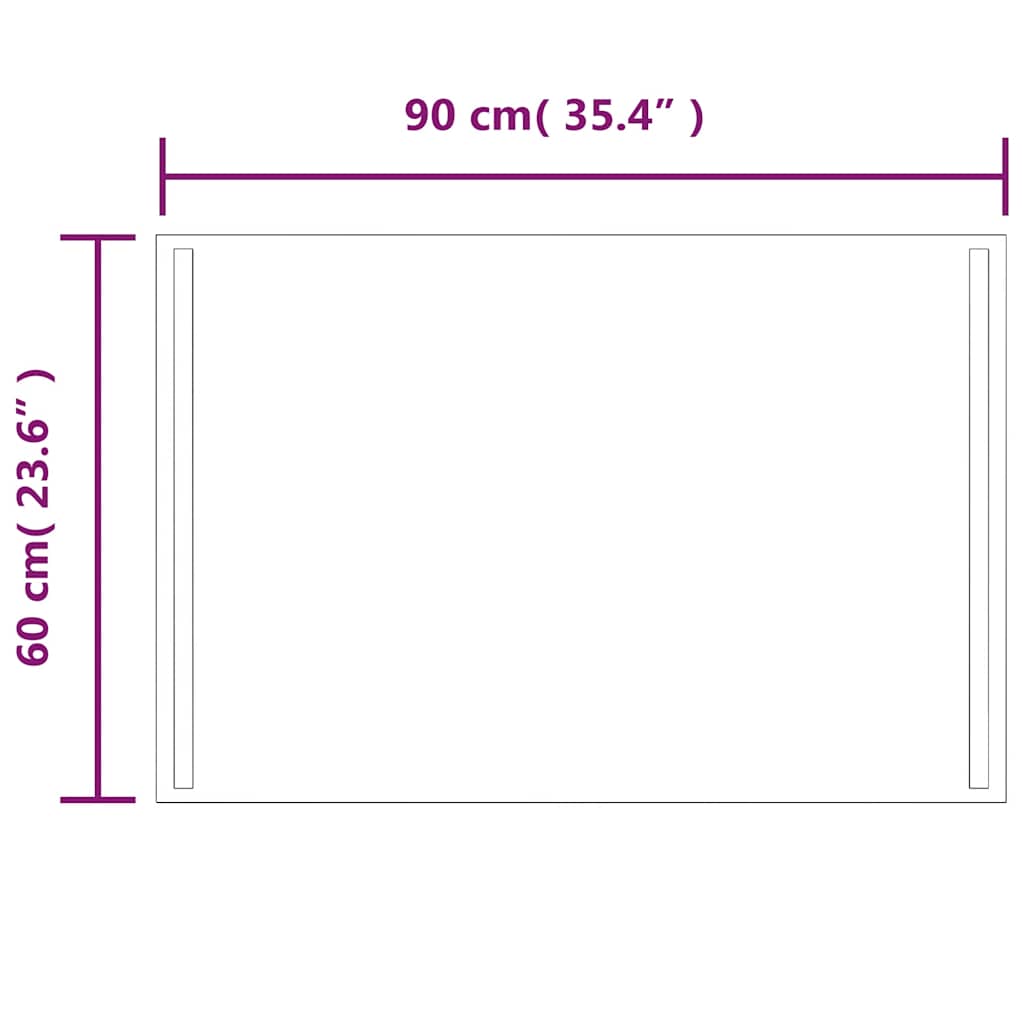 Badkamerspiegel Led 90 x 60 cm