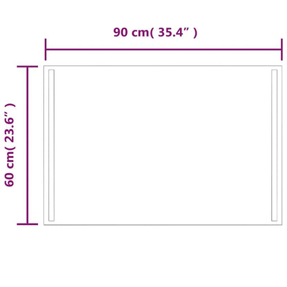 Badkamerspiegel Led 90 x 60 cm