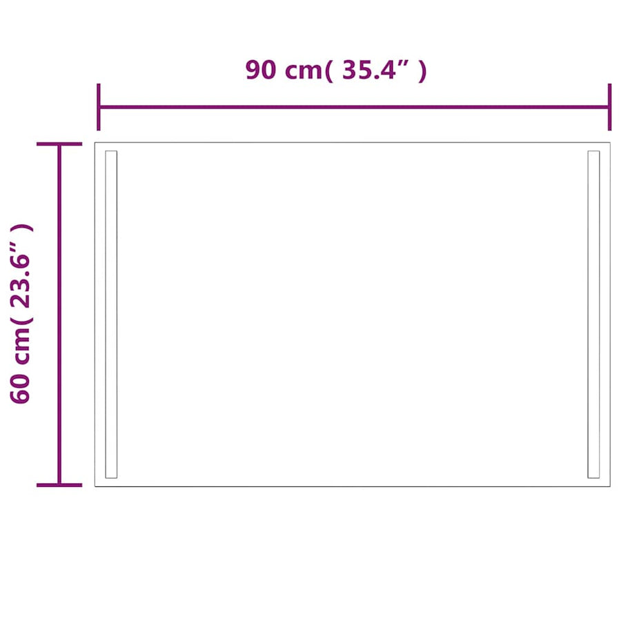 Badkamerspiegel Led 90 x 60 cm