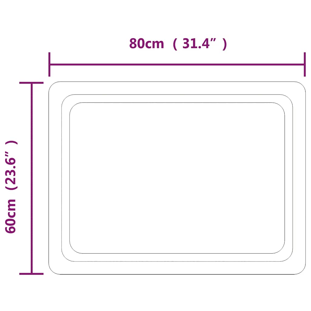 Badkamerspiegel Led 80 x 60 cm