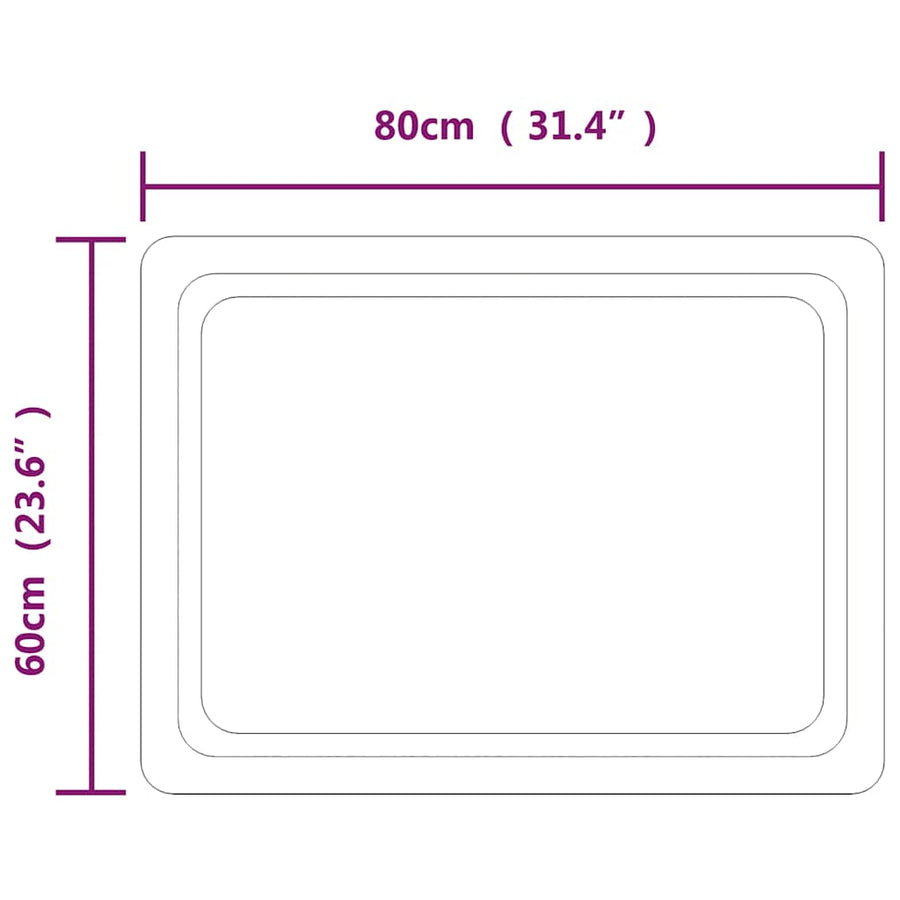 Badkamerspiegel Led 80 x 60 cm