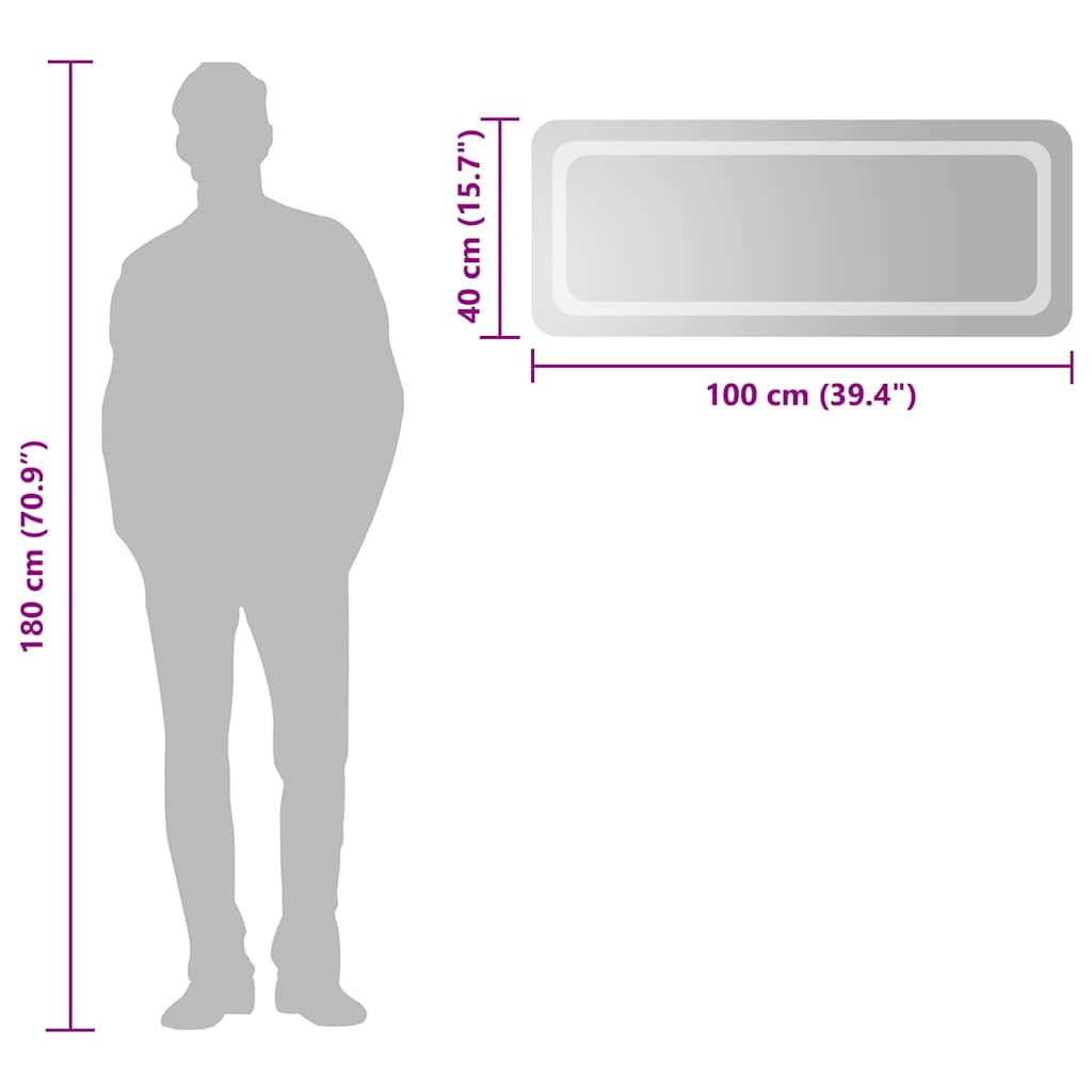 Badkamerspiegel LED 100x40 cm
