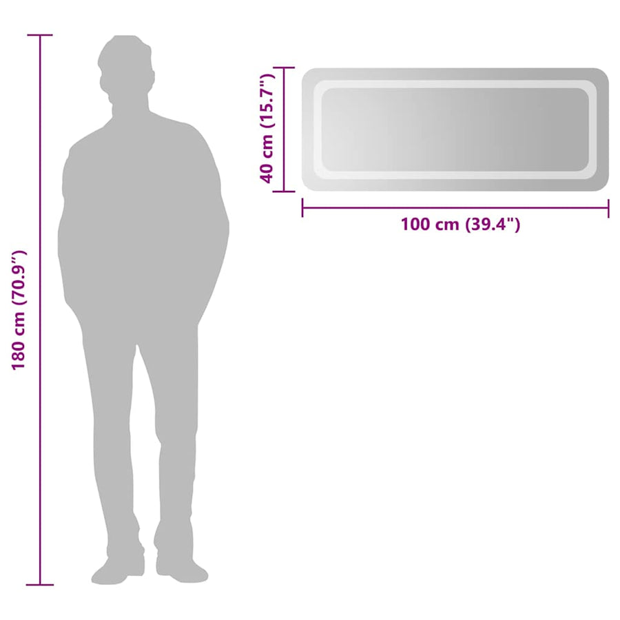 Badkamerspiegel LED 100x40 cm