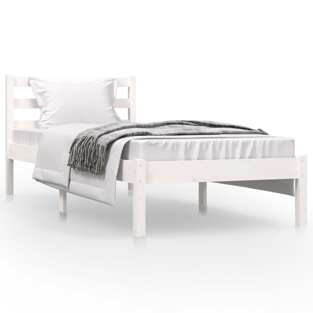 Bedframe Massief Grenenhout 2Ft6 Small Single 75 x 190 cm Wit