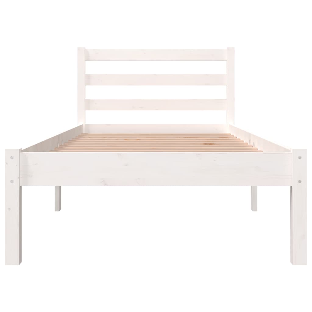 Bedframe Massief Grenenhout 2Ft6 Small Single 75 x 190 cm Wit