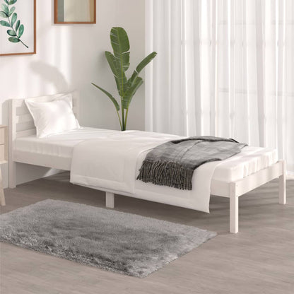 Bedframe Massief Grenenhout 2Ft6 Small Single 75 x 190 cm Wit