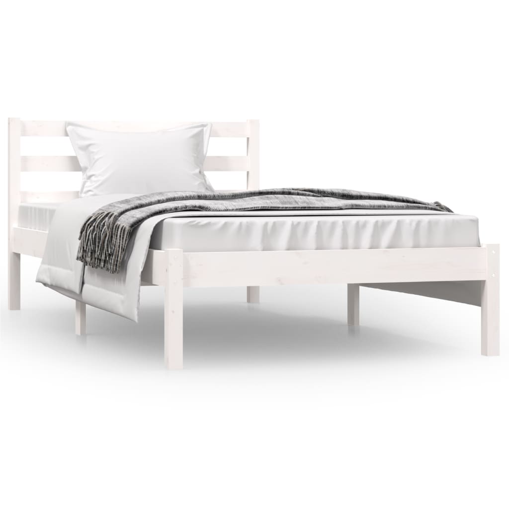 Bedframe Massief Grenenhout 3Ft Single 90 x 190 cm Wit