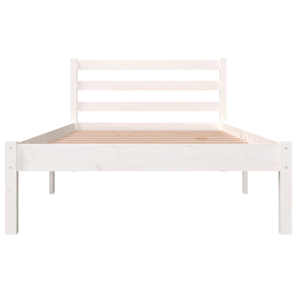 Bedframe Massief Grenenhout 3Ft Single 90 x 190 cm Wit