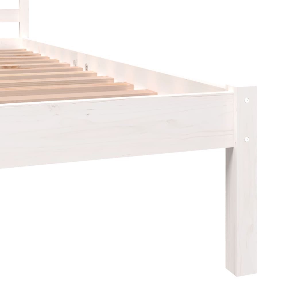 Bedframe Massief Grenenhout 3Ft Single 90 x 190 cm Wit