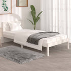 Bedframe massief grenenhout wit 90x190 cm