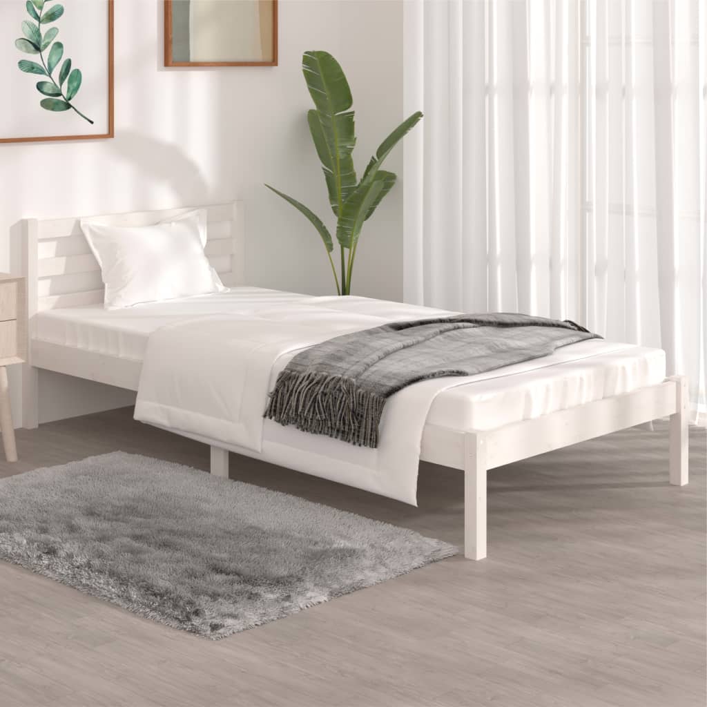 Bedframe Massief Grenenhout 3Ft Single 90 x 190 cm Wit