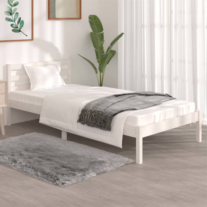 Bedframe Massief Grenenhout 3Ft Single 90 x 190 cm Wit