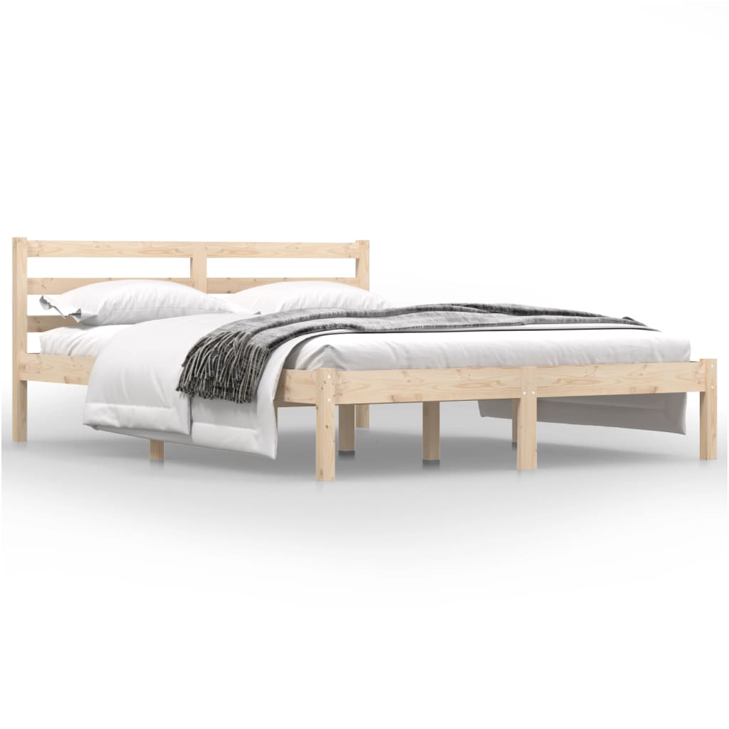 Bedframe Massief Grenenhout 120 x 190 cm Naturel