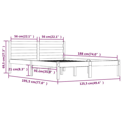Bedframe Massief Grenenhout 120 x 190 cm Naturel