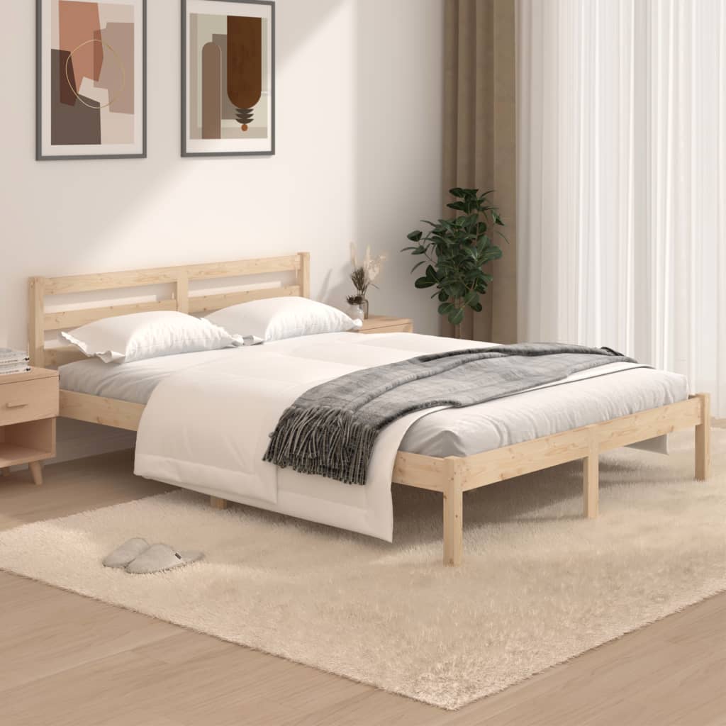 Bedframe Massief Grenenhout 120 x 190 cm Naturel