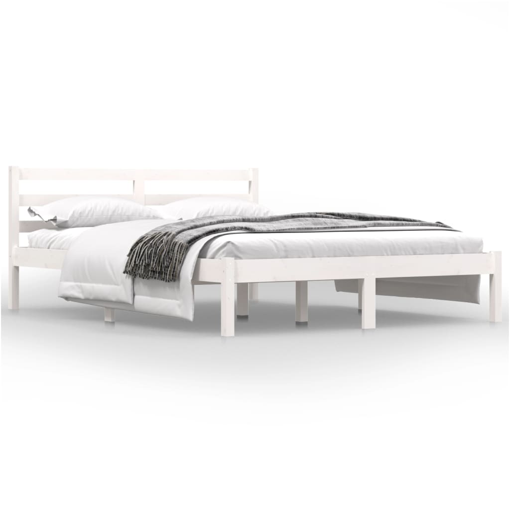 Bedframe Massief Grenenhout 4Ft Small Double 120 x 190 cm Wit