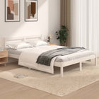 Solid pine bed frame white 120x190 cm