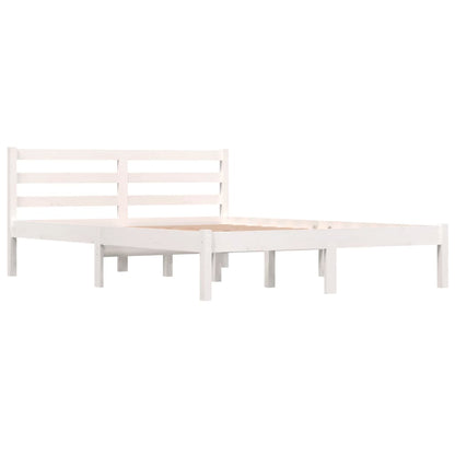 Bedframe Massief Grenenhout 4Ft6 Double 135 x 190 cm Wit