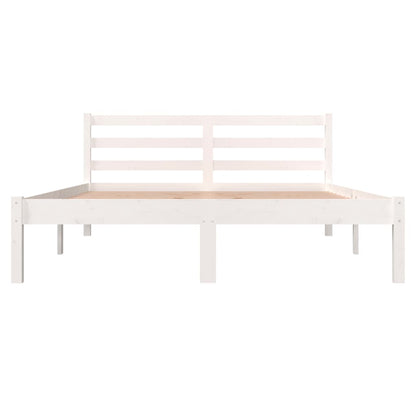 Bedframe Massief Grenenhout 4Ft6 Double 135 x 190 cm Wit