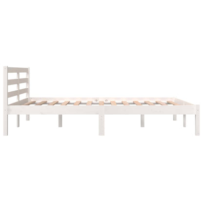 Bedframe Massief Grenenhout 4Ft6 Double 135 x 190 cm Wit