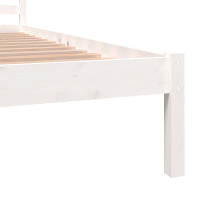 Bedframe Massief Grenenhout 4Ft6 Double 135 x 190 cm Wit