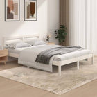 Bedframe massief grenenhout wit 135x190 cm