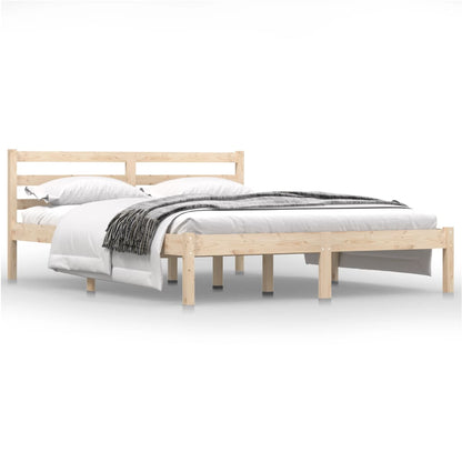 Bedframe Massief Grenenhout 140 x 190 cm Naturel