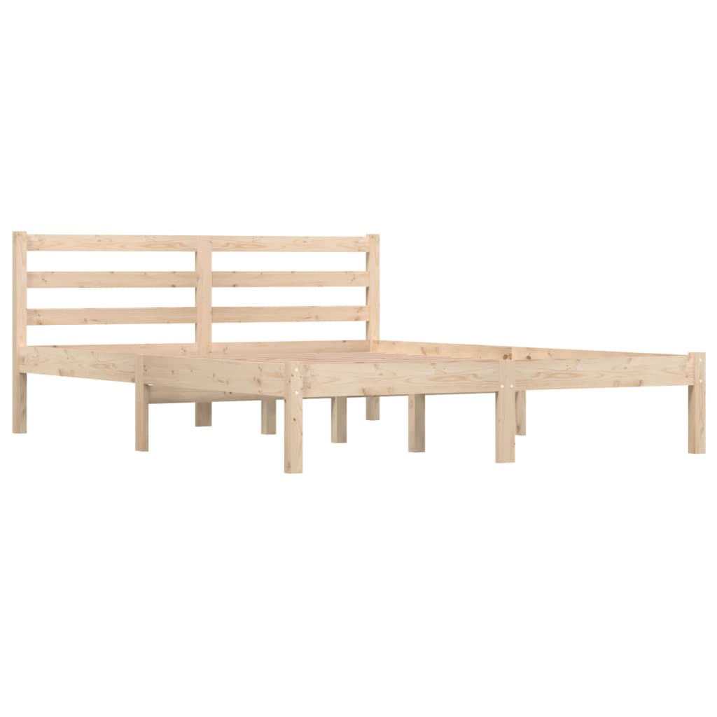 Bedframe Massief Grenenhout 140 x 190 cm Naturel