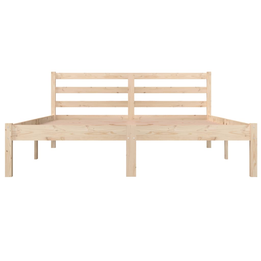 Bedframe Massief Grenenhout 140 x 190 cm Naturel