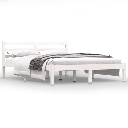 Bedframe Massief Grenenhout 140 x 190 cm Wit