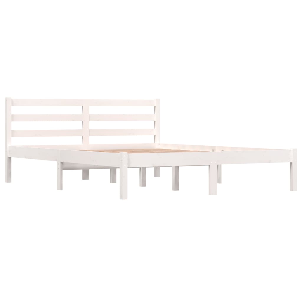 Bedframe Massief Grenenhout 140 x 190 cm Wit