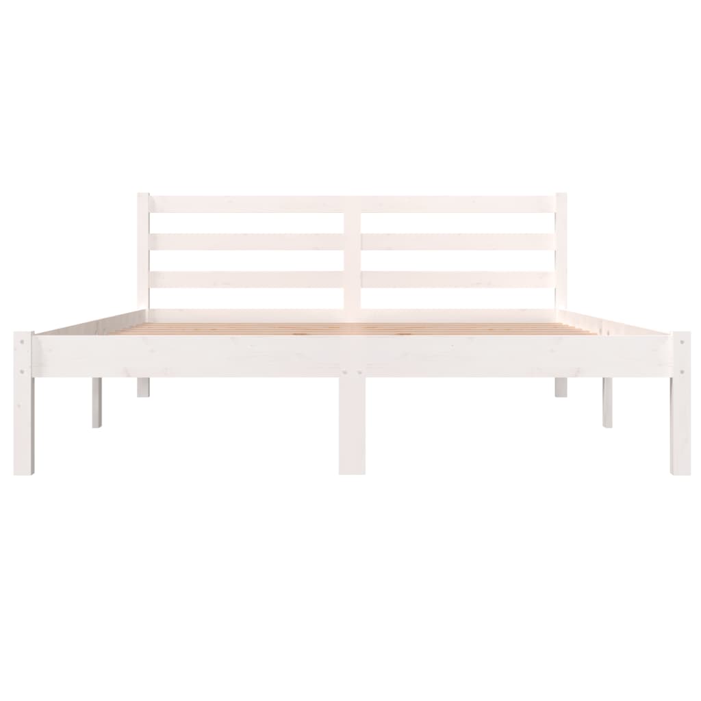 Bedframe Massief Grenenhout 140 x 190 cm Wit