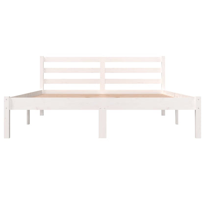 Bedframe Massief Grenenhout 140 x 190 cm Wit