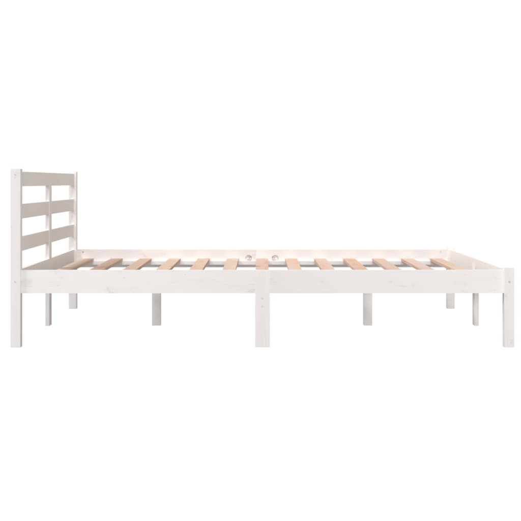 Bedframe Massief Grenenhout 140 x 190 cm Wit