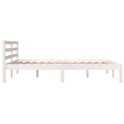 Bedframe Massief Grenenhout 140 x 190 cm Wit