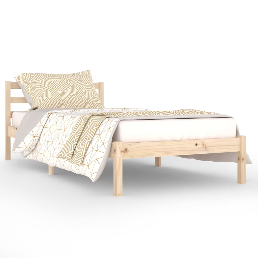Bedframe Massief Grenenhout 90 x 200 cm Naturel